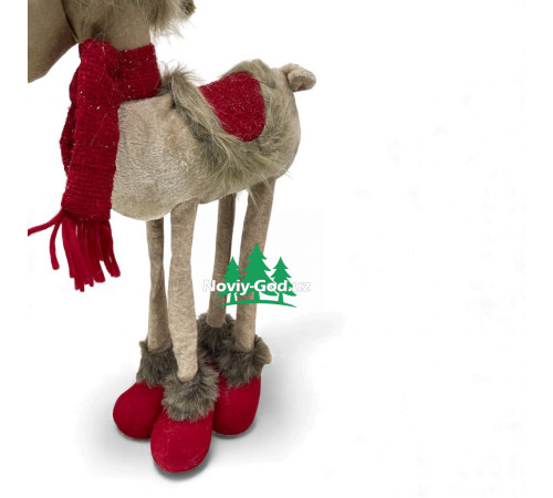 Декоративный олень новогодний с телескопическими ногами до 60 см