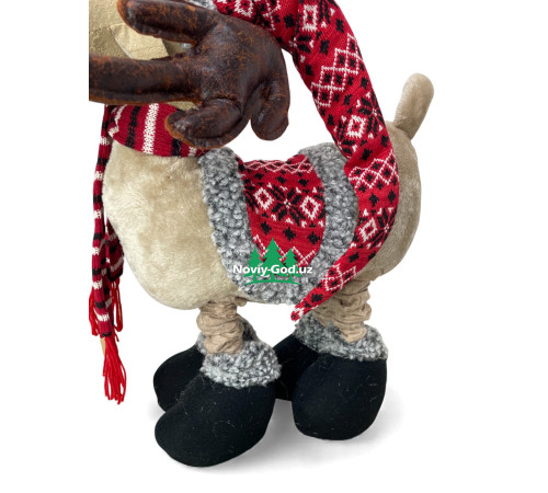 Декоративный олень новогодний с телескопическими ногами до 80 см