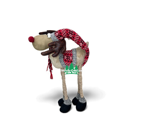 Декоративный олень новогодний с телескопическими ногами до 80 см