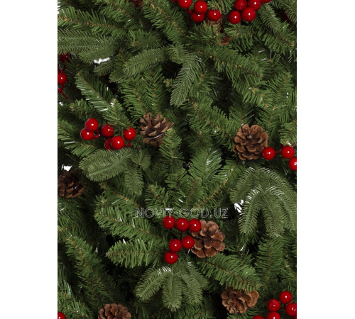 Искусственная новогодняя елка "Лесная сказка", с шишками и ягодами, 120-240 см.