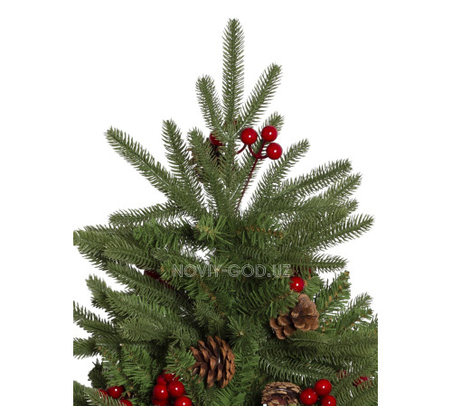 Искусственная новогодняя елка "Лесная сказка", с шишками и ягодами, 120-240 см.