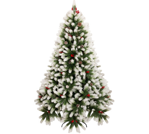 Искусственная новогодняя елка "Лесная красавица", с шишками и ягодами, размер - 150-500 см.