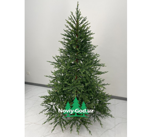 Искусственная новогодняя елка "Лесная в горшке", размер - 150-210см. В горшке с встроенной гирляндой.