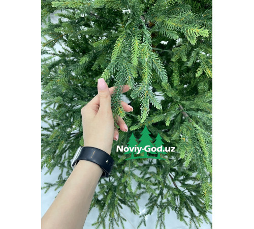 Искусственная новогодняя елка "Лесная в горшке", размер - 150-210см. В горшке с встроенной гирляндой.