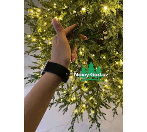 Искусственная новогодняя елка "Лесная в горшке", размер - 150-210см. В горшке с встроенной гирляндой.