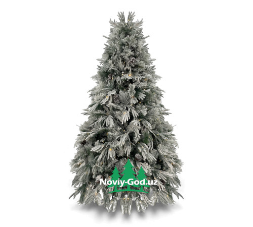 Искусственная новогодняя елка "Зимняя сказка", размер - 180-300см. С шишками и встроенной гирляндой.