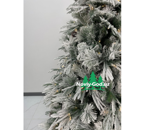 Искусственная новогодняя елка "Зимняя сказка", размер - 180-300см. С шишками и встроенной гирляндой.
