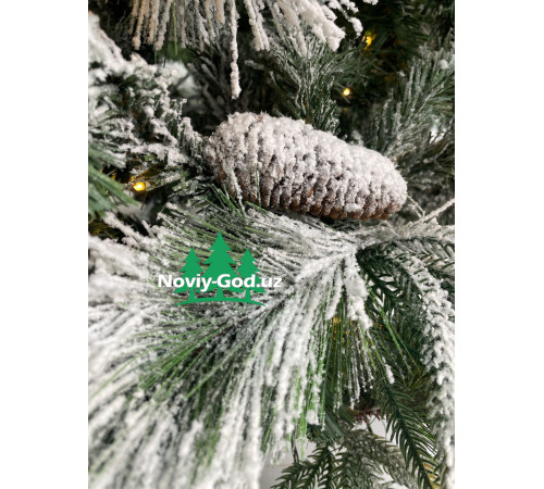 Искусственная новогодняя елка "Зимняя сказка", размер - 180-300см. С шишками и встроенной гирляндой.